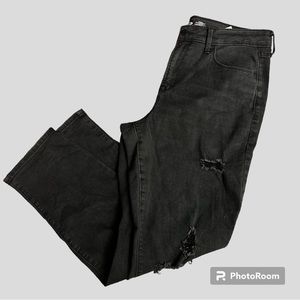 High Rise Distressed Straight Leg Jeans